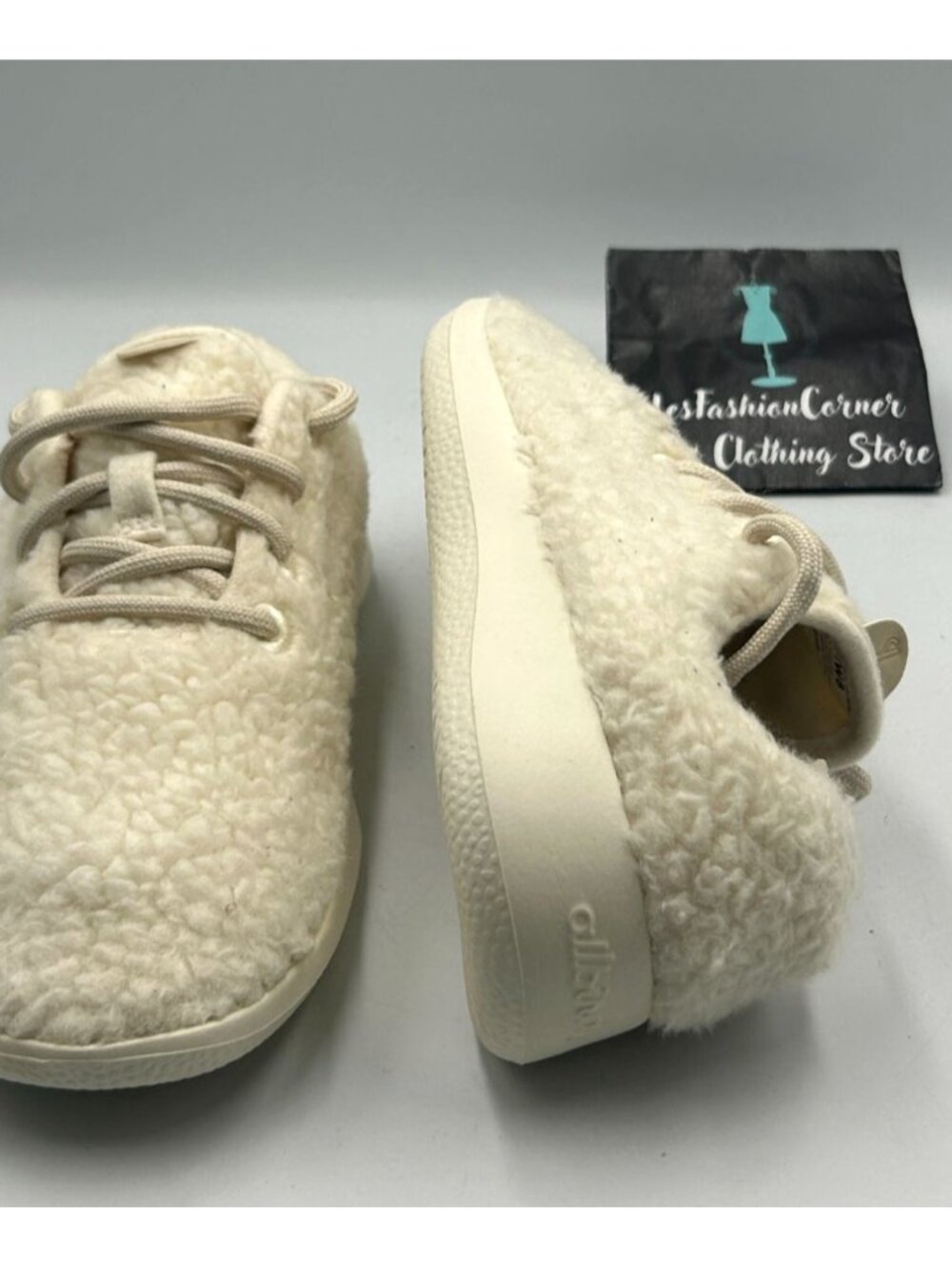 NWOB Allbirds Women's Cream Wool Runner Fluffs Casual Lace-Up Sneakers Sz 8 3279 - Picture 5 of 16